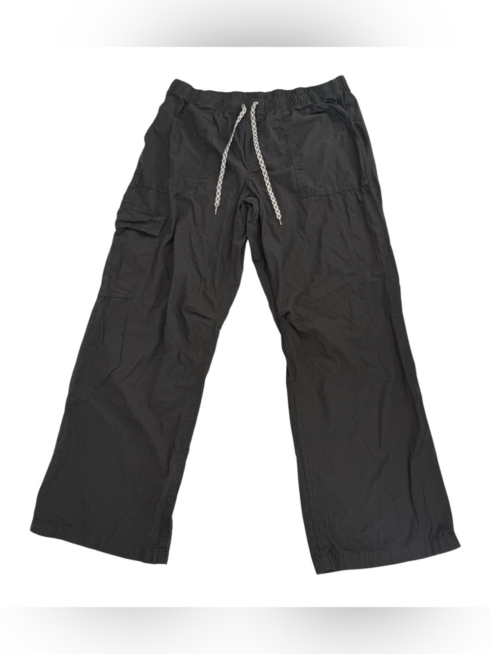 aerie Gray Drawstring Wide Leg Cargo Pants Size Large Women’s